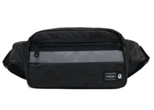 BAPE x Porter Solid Camo Waist Bag Black
