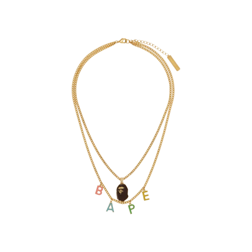 BAPE Ape Head Double Chain Necklace 'Gold'