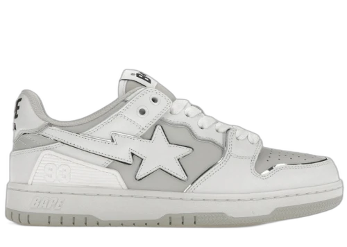 A Bathing Ape Bape SK8 Sta White Silver Grey