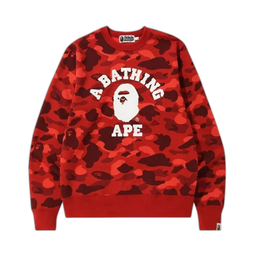 BAPE Color Camo College Crewneck 'Red'