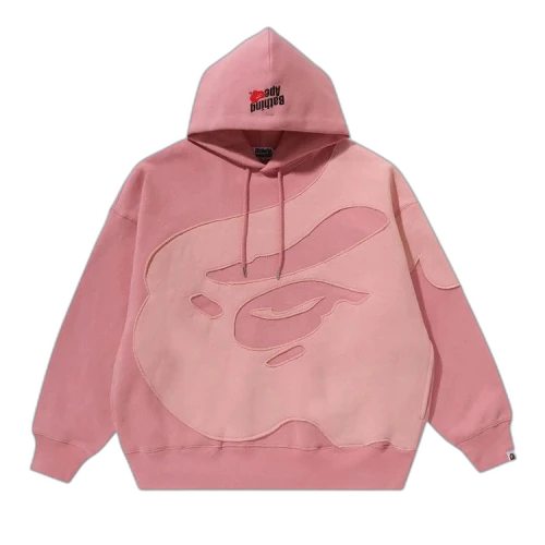 BAPE Head Patch Pullover Hoodie 'Pink'