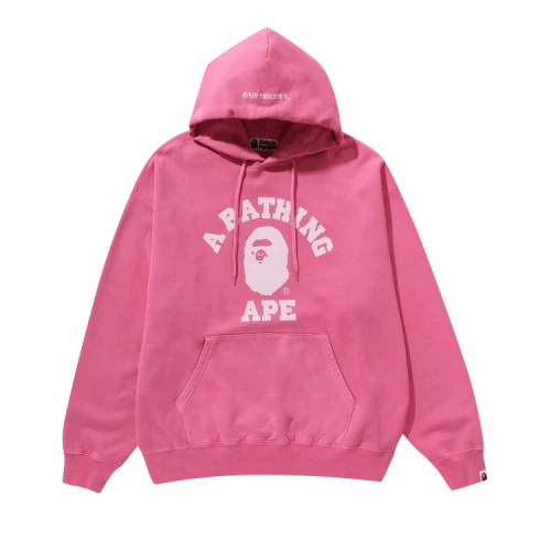 BAPE College Overdye Pullover Hoodie 'Pink'