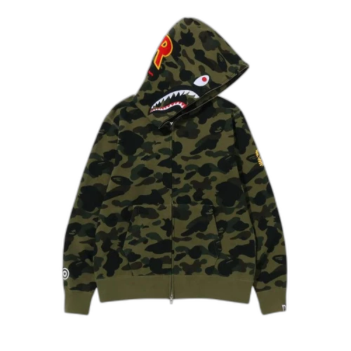 BAPE 1st Camo 2nd Shark Full Zip Hoodie 'Green'