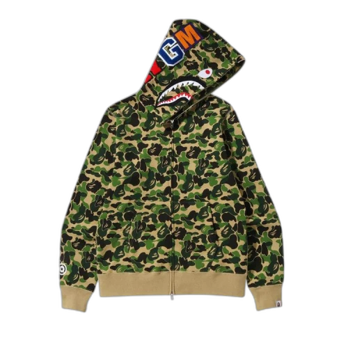 BAPE ABC Camo Shark Full Zip Hoodie 'Green'