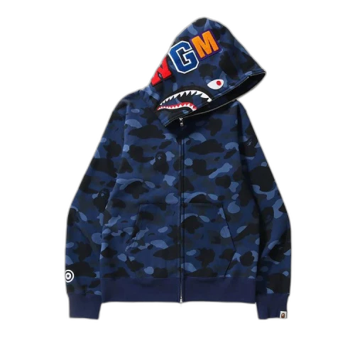 BAPE Color Camo Shark Full Zip Hoodie 'Navy'