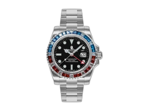 BAPE Type 2 Crystal Stone BAPEX Watch Black/Red