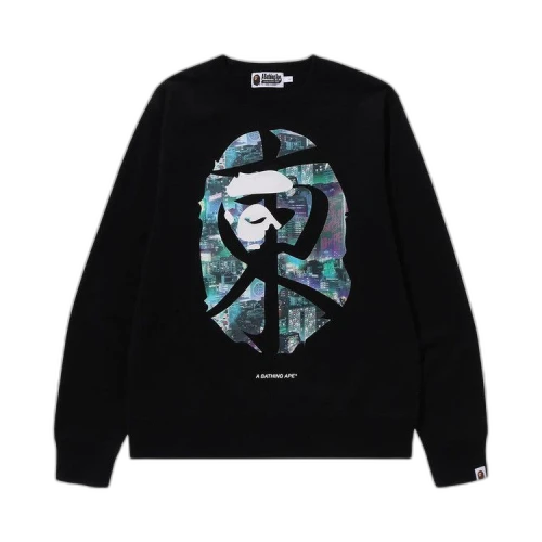 BAPE Neon Tokyo Crewneck 'Black'