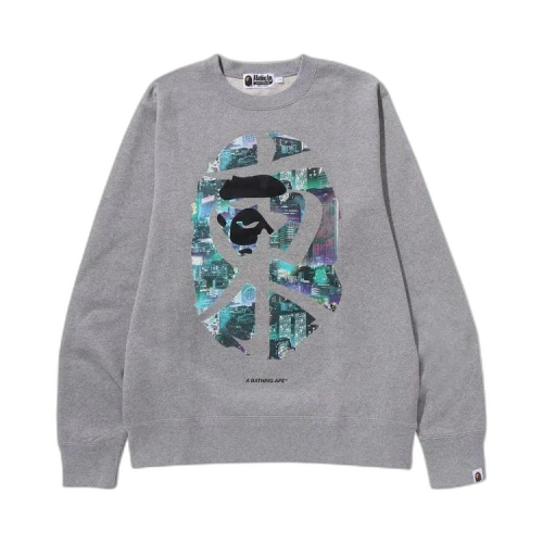 BAPE Neon Tokyo Crewneck 'Grey'