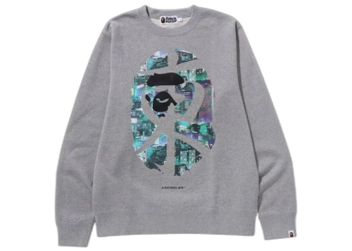 BAPE Neon Tokyo Crewneck (FW23) Gray
