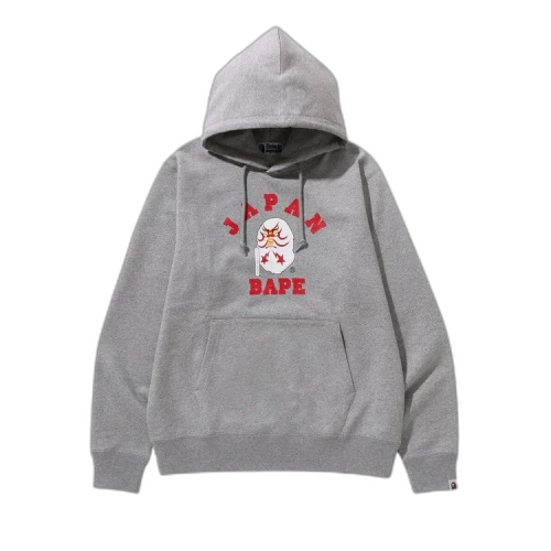 BAPE Japan College Kabuki Pullover Hoodie 'Grey'