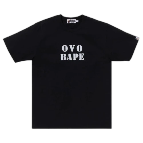 BAPE x OVO Stencil Logo Tee 'Black'