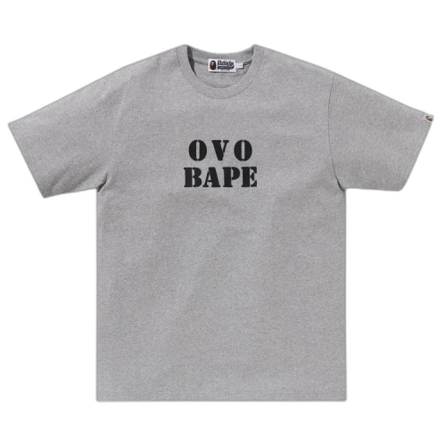 BAPE x OVO Stencil Logo Tee 'Grey'