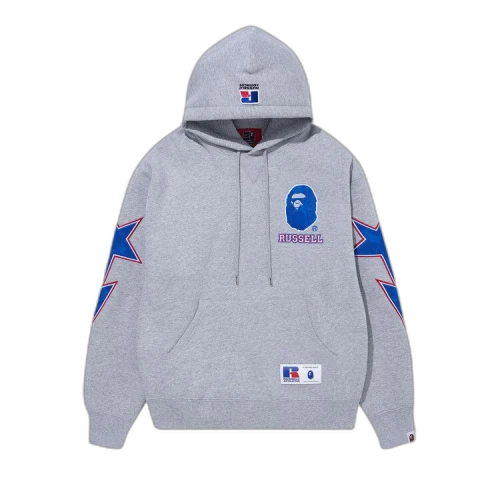 BAPE x Russell Pullover Hoodie 'Grey'