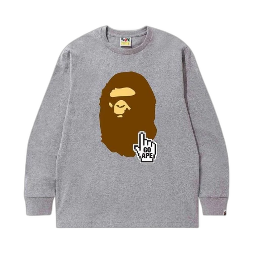 BAPE Go Ape Pointer Long-Sleeve Tee 'Grey'