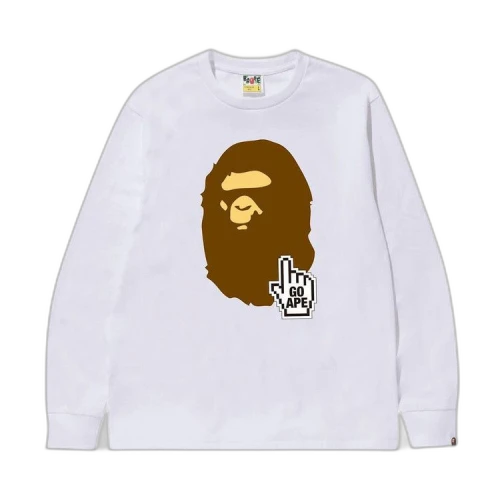 BAPE Go Ape Pointer Long-Sleeve Tee 'White'