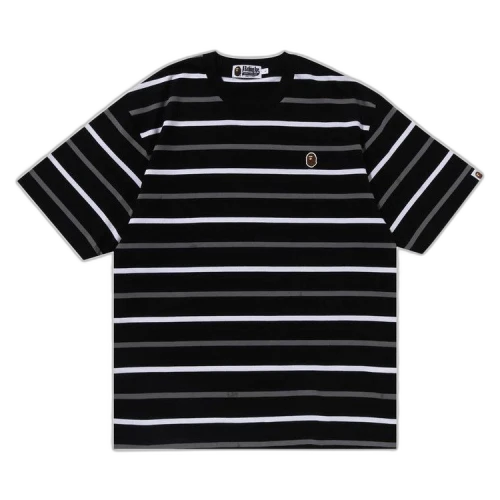 BAPE Ape Head One Point Stripe Tee 'Black'