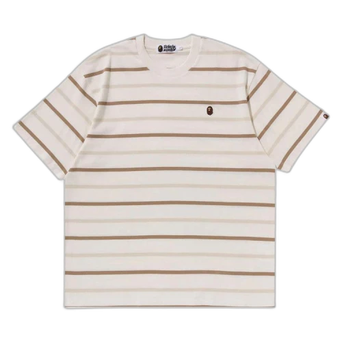 BAPE Ape Head One Point Stripe Tee 'Ivory'