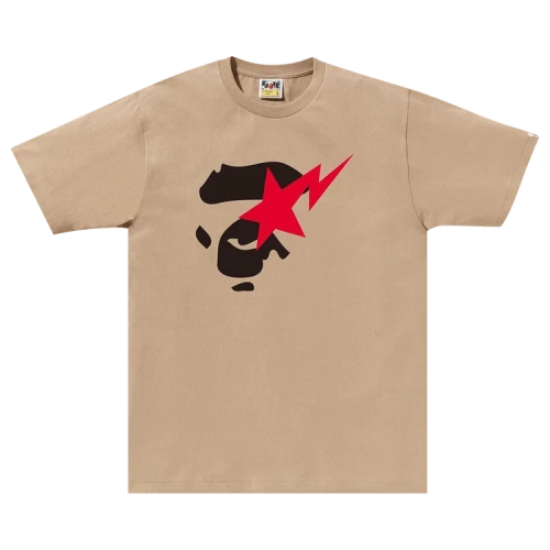 BAPE Ape Face Sta Tee 'Beige'