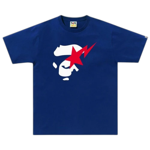 BAPE Ape Face Sta Tee 'Blue'