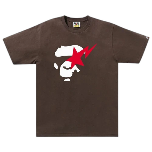 BAPE Ape Face Sta Tee 'Brown'