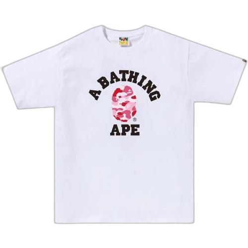 BAPE ABC Camo College Tee 'White/Pink'