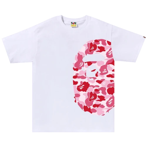 BAPE ABC Camo Side Big Ape Head Tee 'White/Pink'