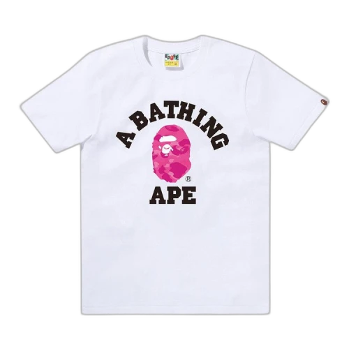 BAPE Color Camo College Tee 'White/Pink'