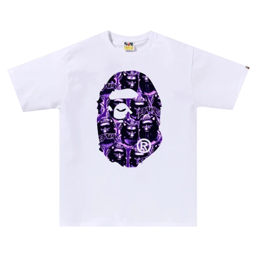 BAPE Ape Head Graffiti Big Ape Head Tee 'White/Purple'
