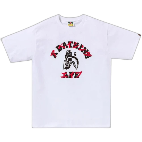 BAPE Tiger Shark Japanese Letter Tee 'White'