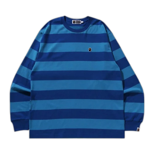BAPE Ape Head One Point Hoop Long-Sleeve Tee 'Blue'