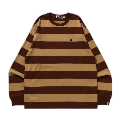 BAPE Ape Head One Point Hoop Long-Sleeve Tee 'Brown'