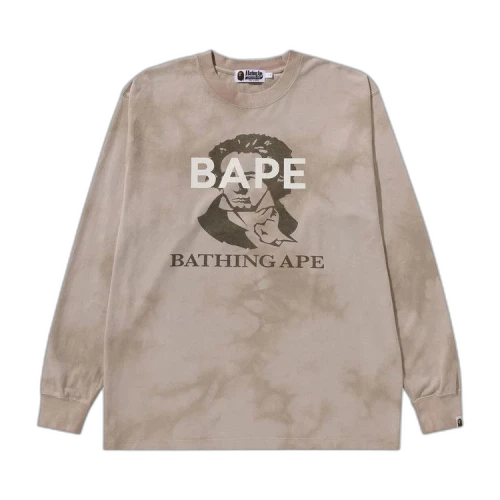 BAPE Tie Dye Bathing Ape Long-Sleeve Tee 'Beige'