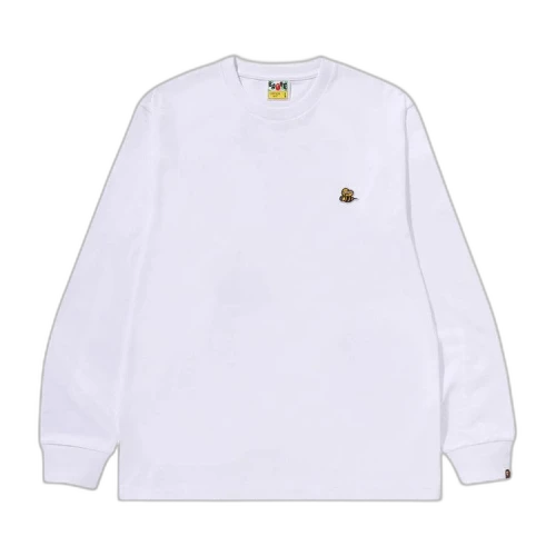 BAPE Bee One Point Long-Sleeve Tee 'White'