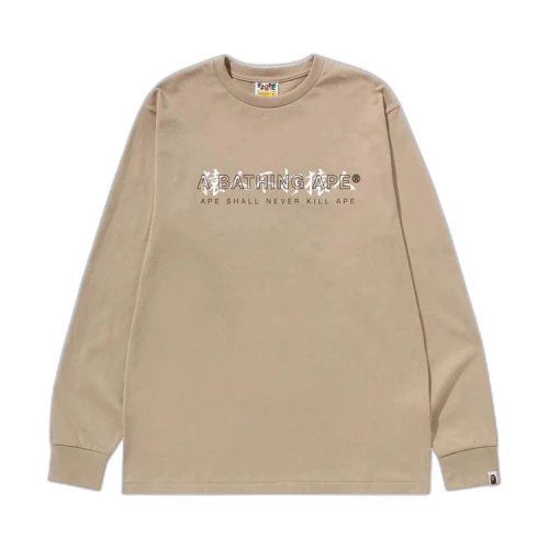 BAPE Kanji Logo Asnka Long-Sleeve Tee 'Beige'