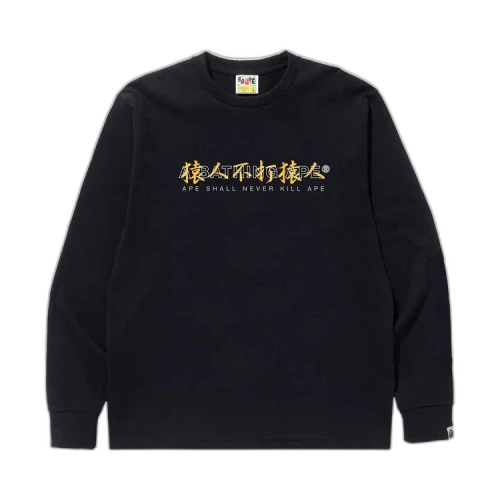 BAPE Kanji Logo Asnka Long-Sleeve Tee 'Black'