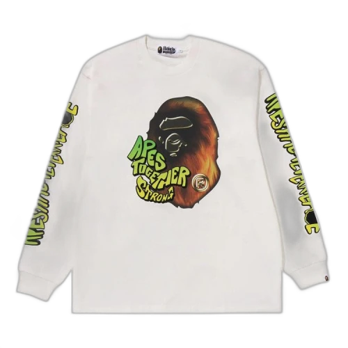BAPE Sport Graphic Long-Sleeve Tee 'White'