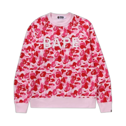 BAPE ABC Camo Crystal Stone Crewneck 'Pink'