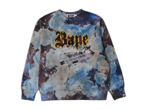 BAPE Tie Dye Boombox Crewneck Multicolor