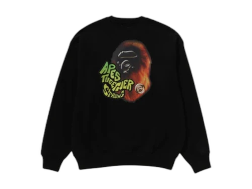 BAPE Sport Graphic Crewneck Black
