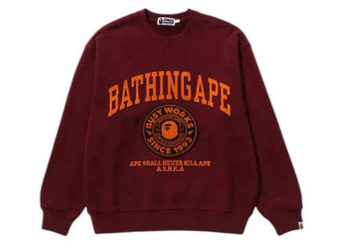 BAPE College Graphic Crewneck Gray
