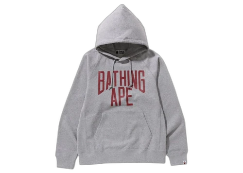 BAPE NYC Logo Pullover Hoodie Gray