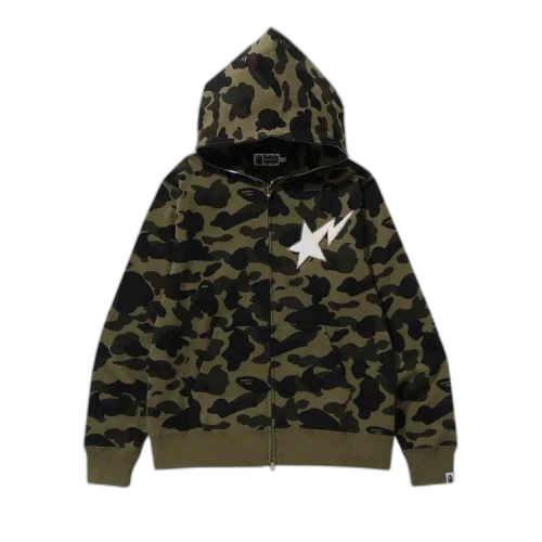 BAPE 1st Camo Full Zip Hoodie 'Green'