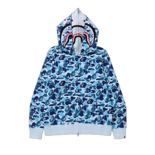 BAPE ABC Camo Double Shark Full Zip Hoodie 'Blue'