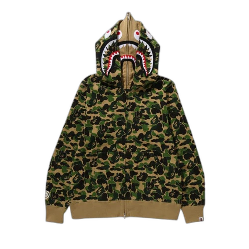 BAPE ABC Camo Double Shark Full Zip Hoodie 'Green'