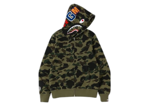 BAPE 1st Camo Shark Full Zip Hoodie (FW23) Green