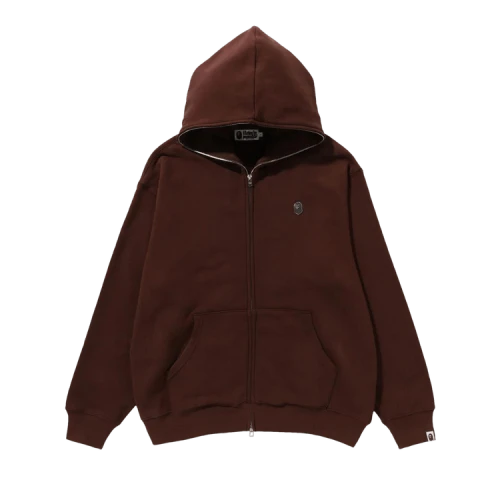 BAPE Metal One Point Full Zip Hoodie 'Brown'