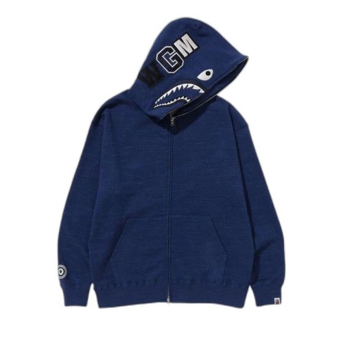 BAPE Shark Full Zip Hoodie 'Indigo'