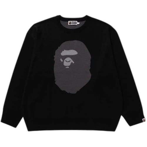 Bape Ape Head Jacquard Knit Sweater 'Black'