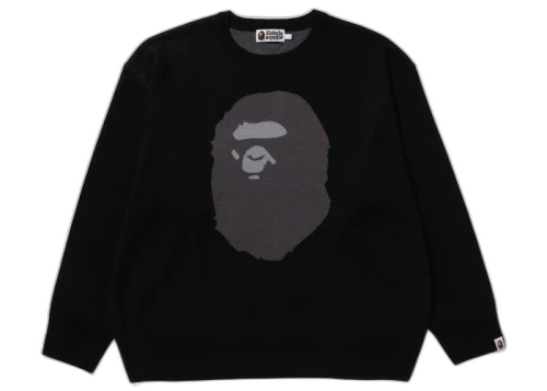 BAPE Ape Head Jacquard Knit Sweater Black