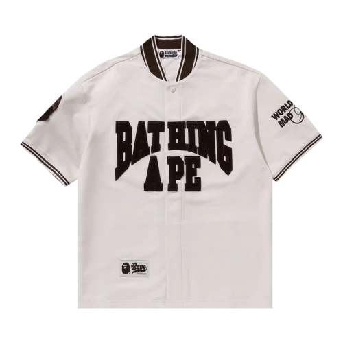 BAPE Baseball Jersey Short-Sleeve Shirt 'Ivory'